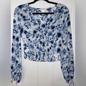 Floral Blue Women's Top